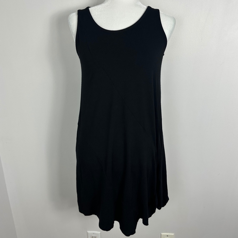 Alembika Black Shift Dress Womens Size 1‎ US 6 to 8 Minimalist Lagenlook Stretch